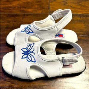 American Sweetheart Butterfly Sandals Women Size 5 White/Blue